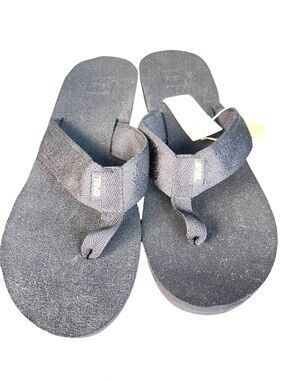 Teva Mush Mandalyn Wedge 2 Women’s Flip Flop Sandal Black Size 11 NWT
